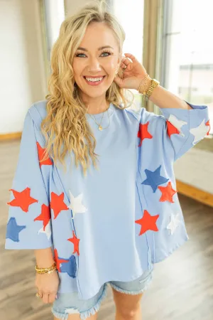 ELLE OVERSIZED STAR PATCH TOP