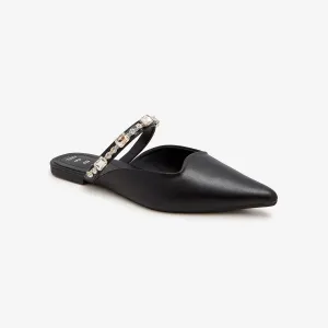 Embellished Backless Loafers