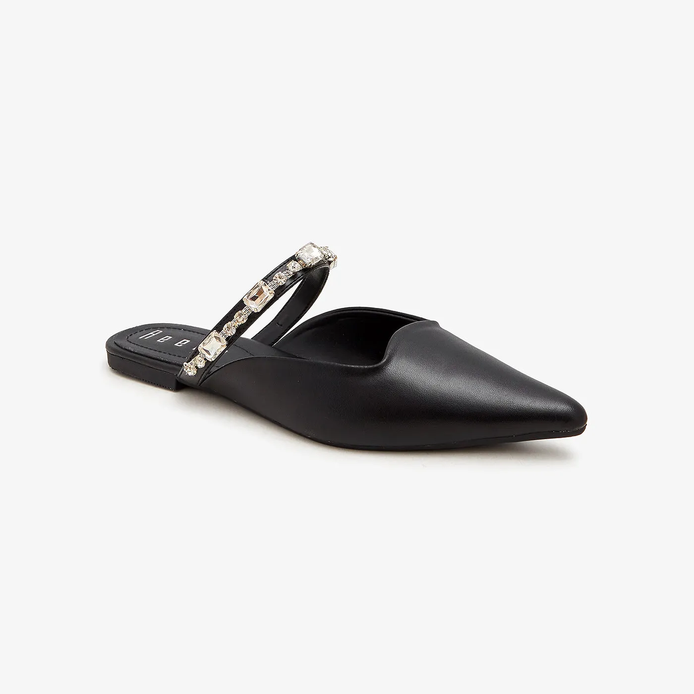 Embellished Backless Loafers