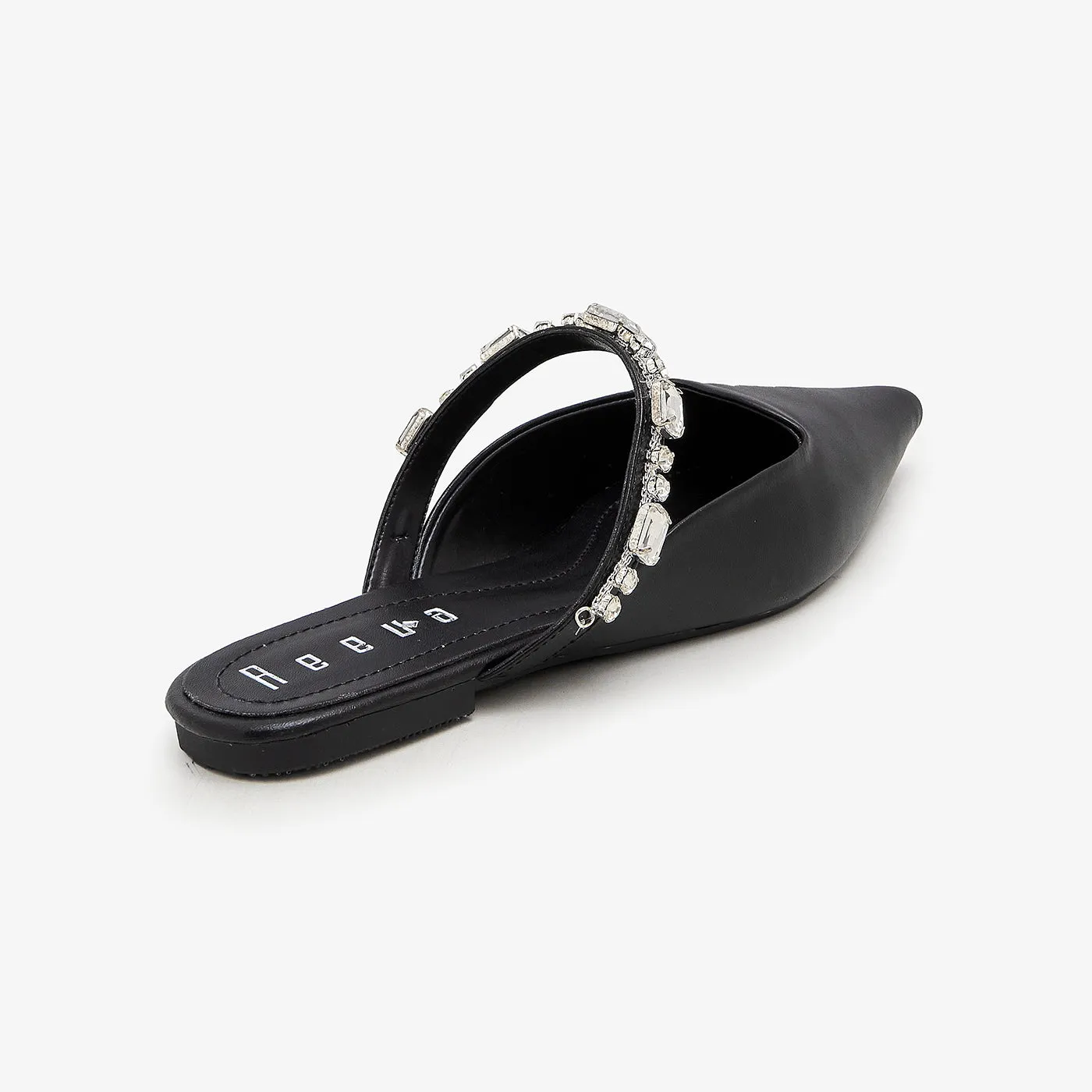 Embellished Backless Loafers