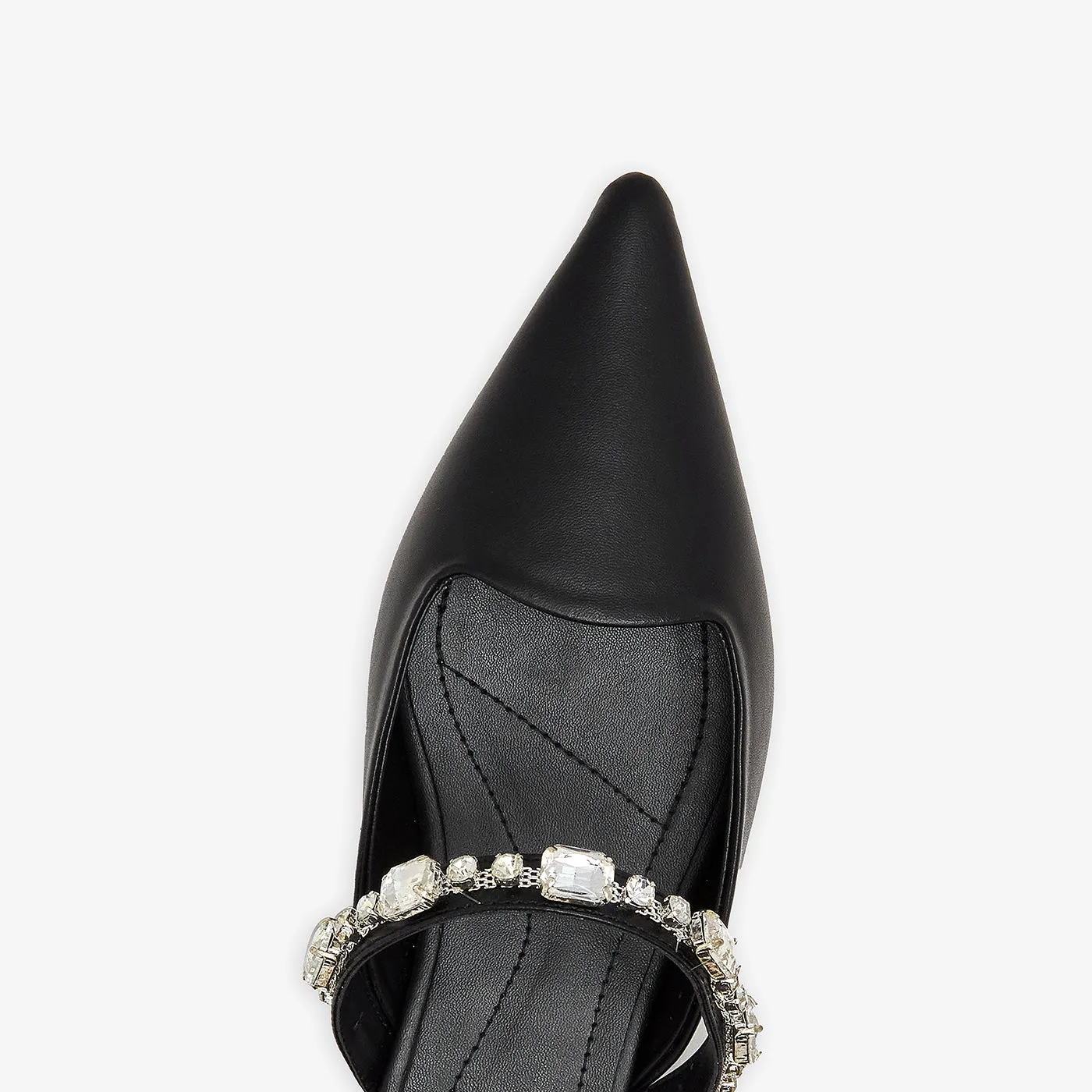 Embellished Backless Loafers