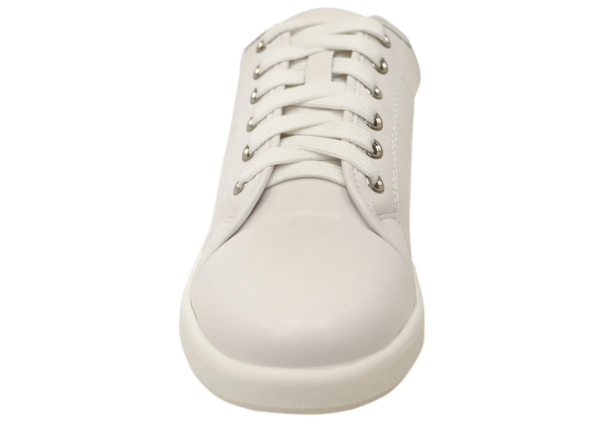Florsheim Womens Comfortable Leather Crossover Cap Cap Toe Sneakers