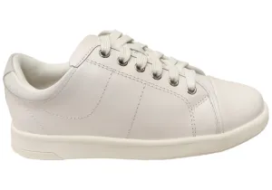 Florsheim Womens Comfortable Leather Crossover Cap Cap Toe Sneakers