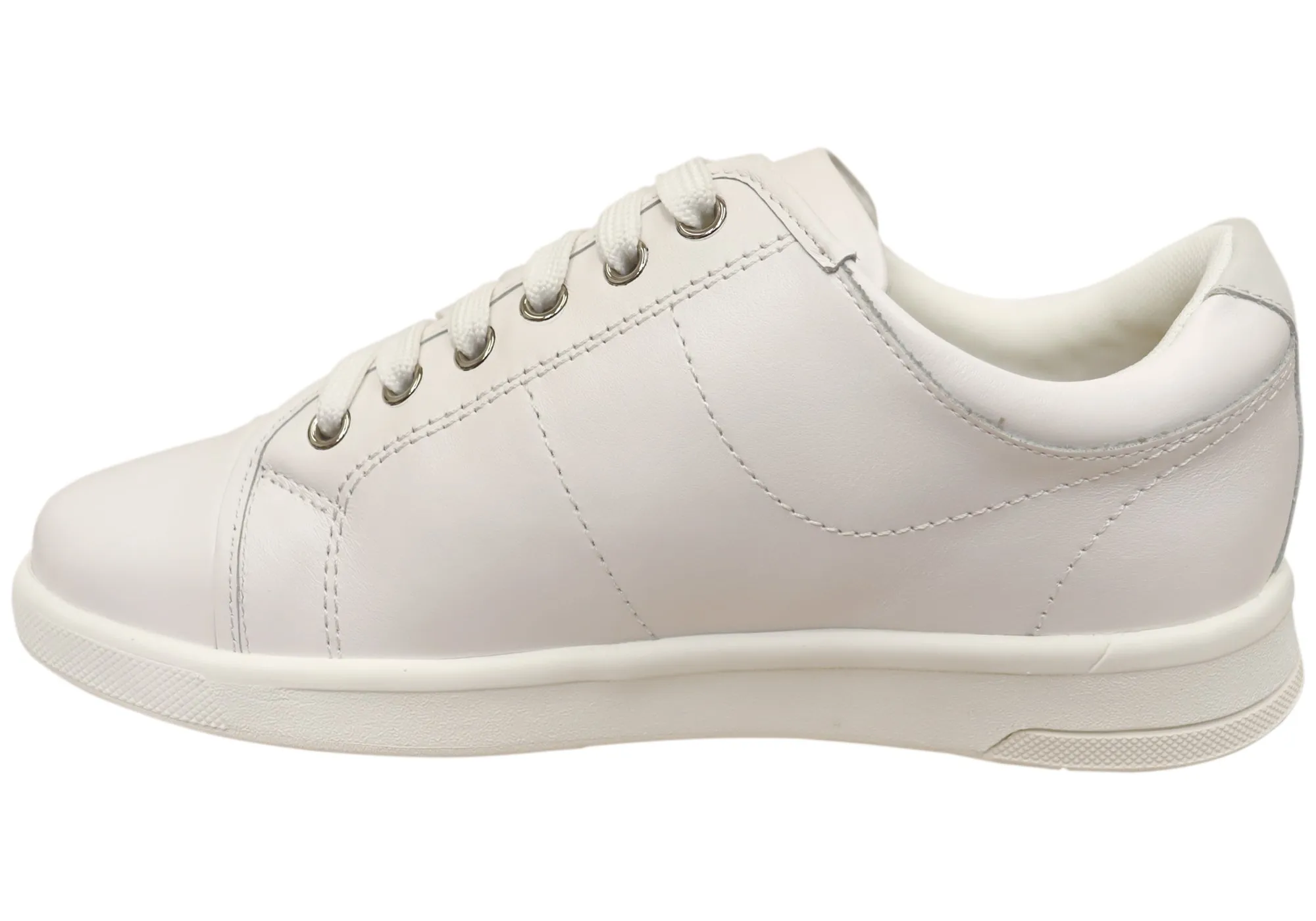 Florsheim Womens Comfortable Leather Crossover Cap Cap Toe Sneakers