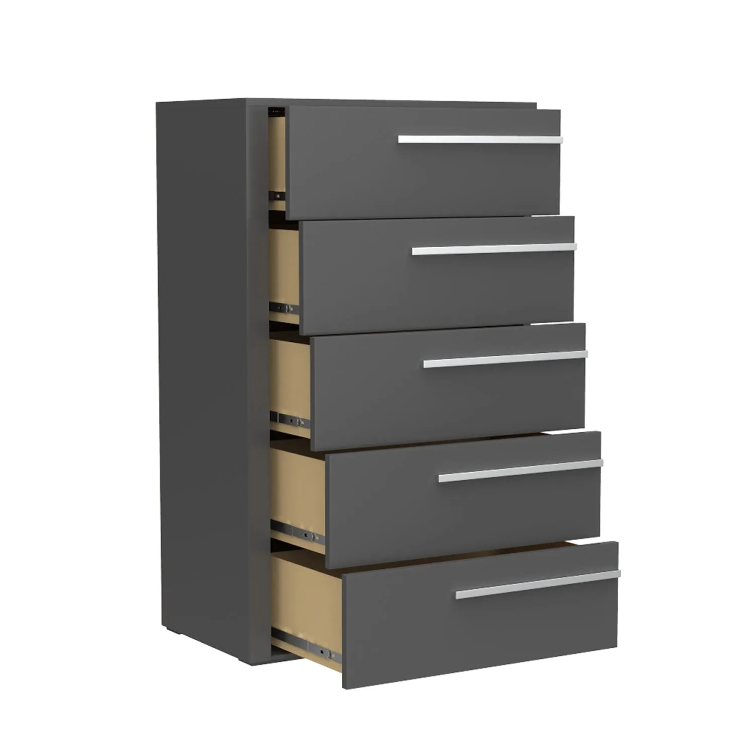 Gabriella 5 drawer chest storage for nursery bedroom, dark grey