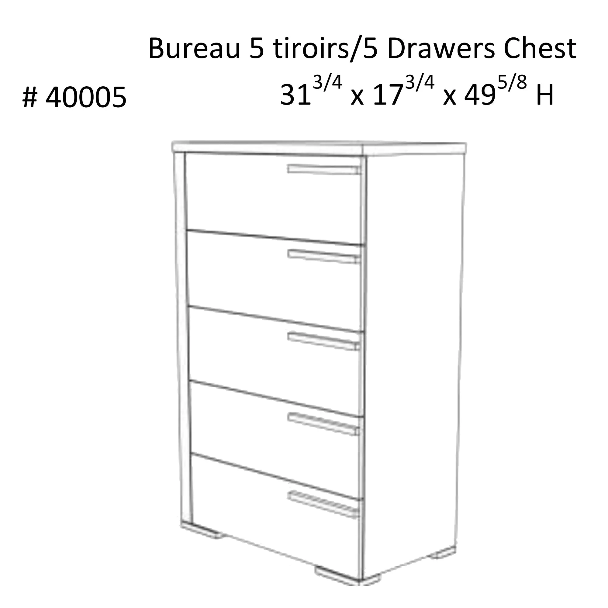 Gabriella 5 drawer chest storage for nursery bedroom, java & white