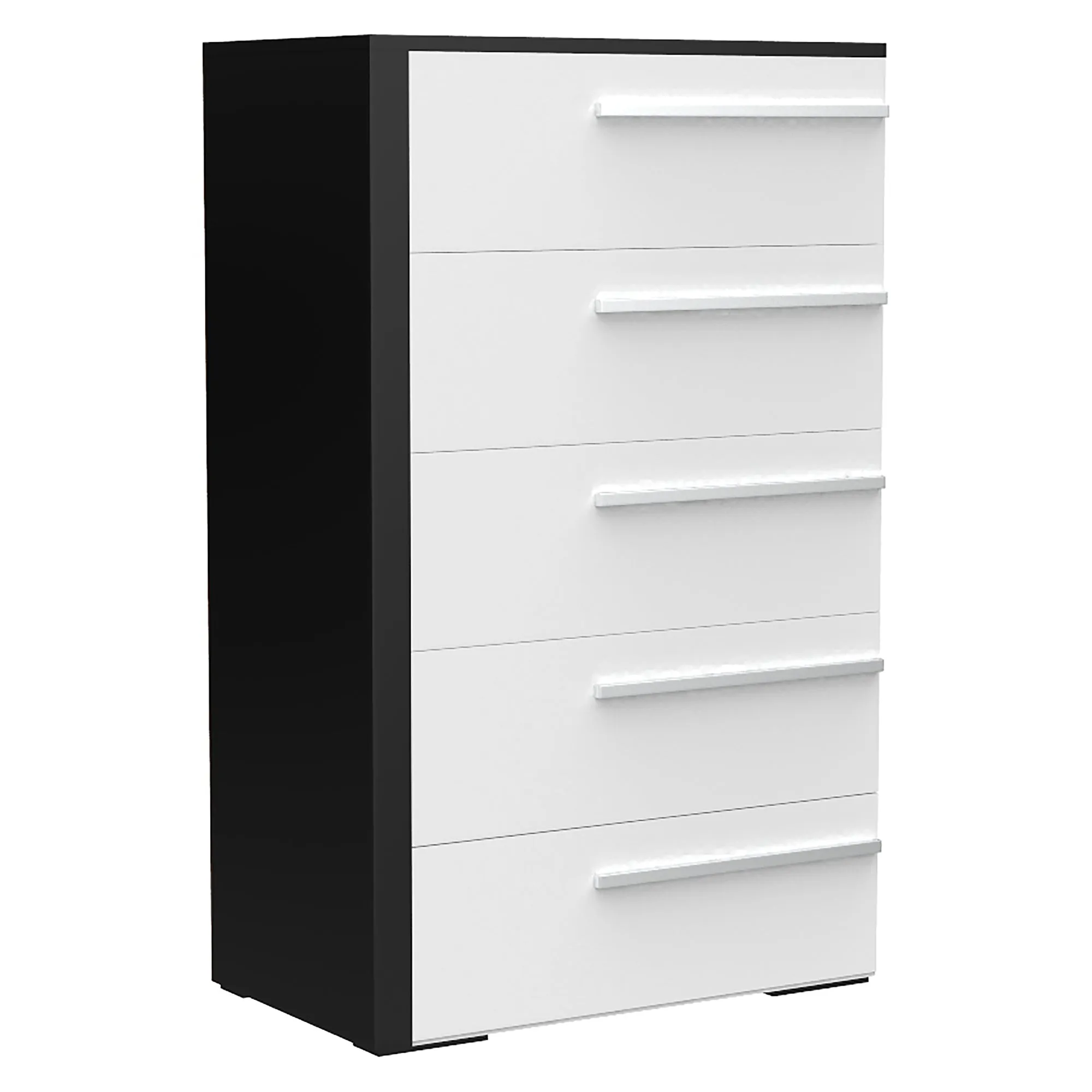Gabriella 5 drawer chest storage for nursery bedroom, java & white