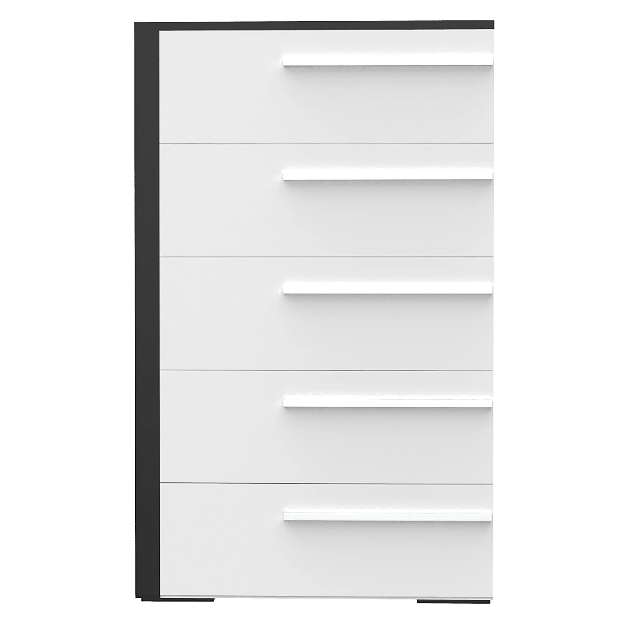 Gabriella 5 drawer chest storage for nursery bedroom, java & white