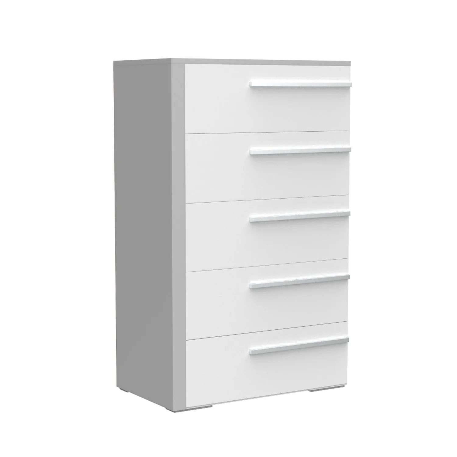 Gabriella 5 drawer chest storage for nursery bedroom, light grey & white