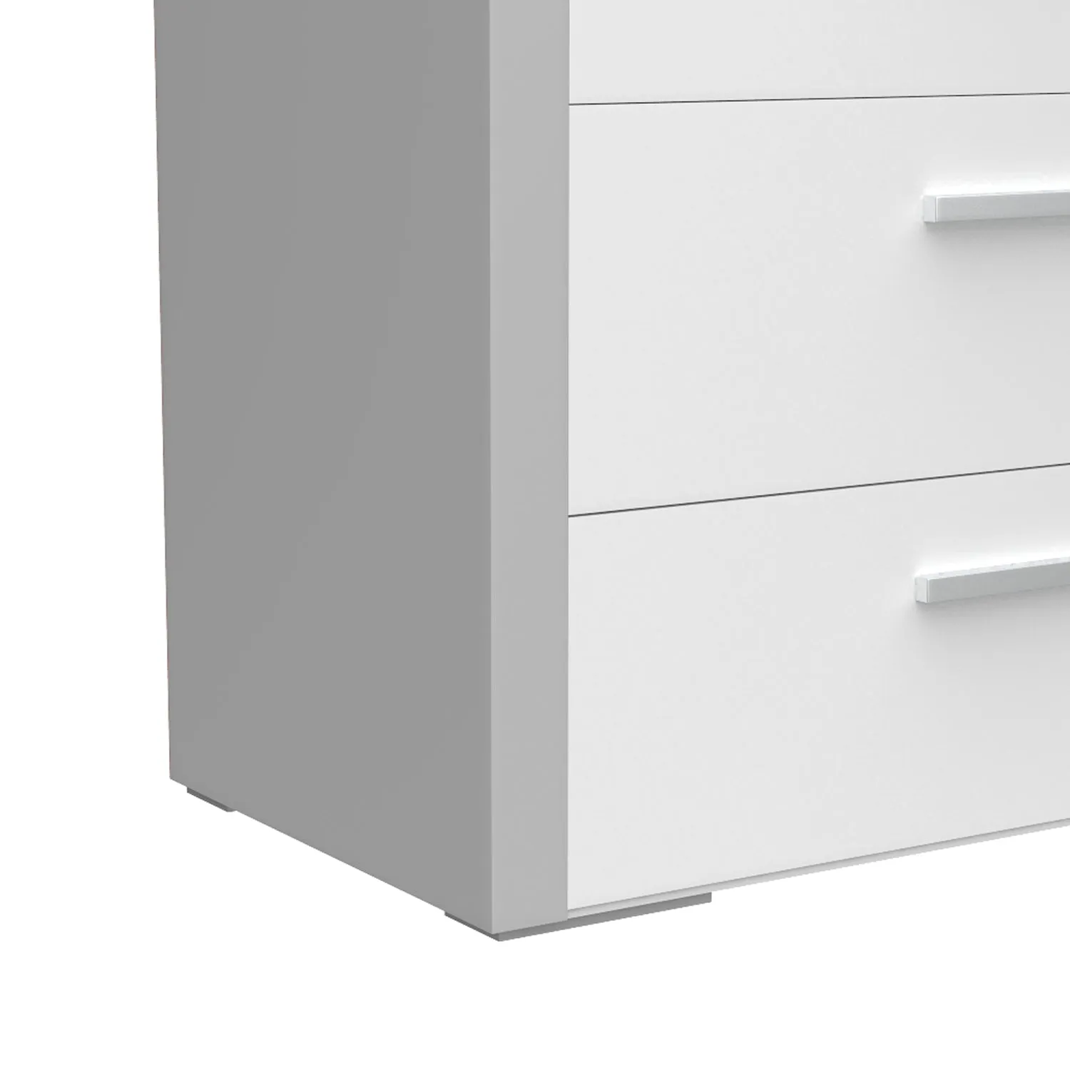 Gabriella 5 drawer chest storage for nursery bedroom, light grey & white