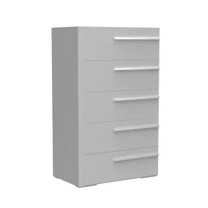 Gabriella 5 drawer chest storage for nursery bedroom, light grey