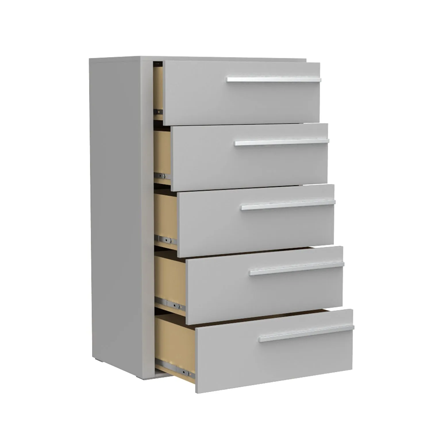 Gabriella 5 drawer chest storage for nursery bedroom, light grey