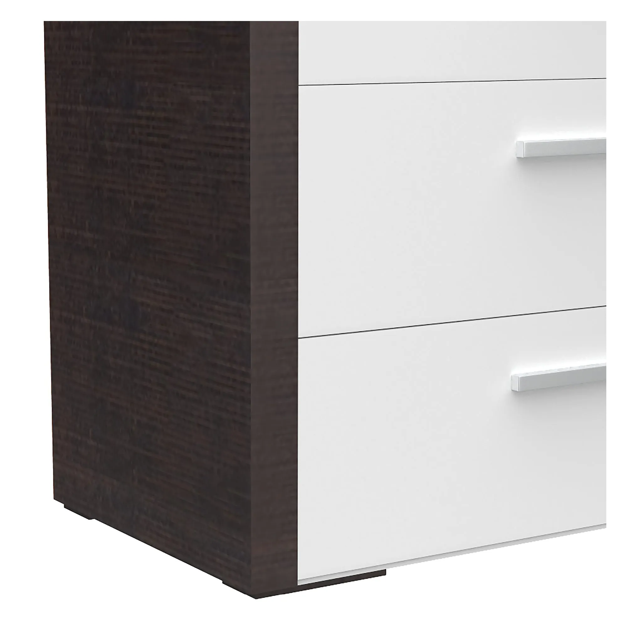 Gabriella 5 drawer chest storage for nursery bedroom, white & wood burn
