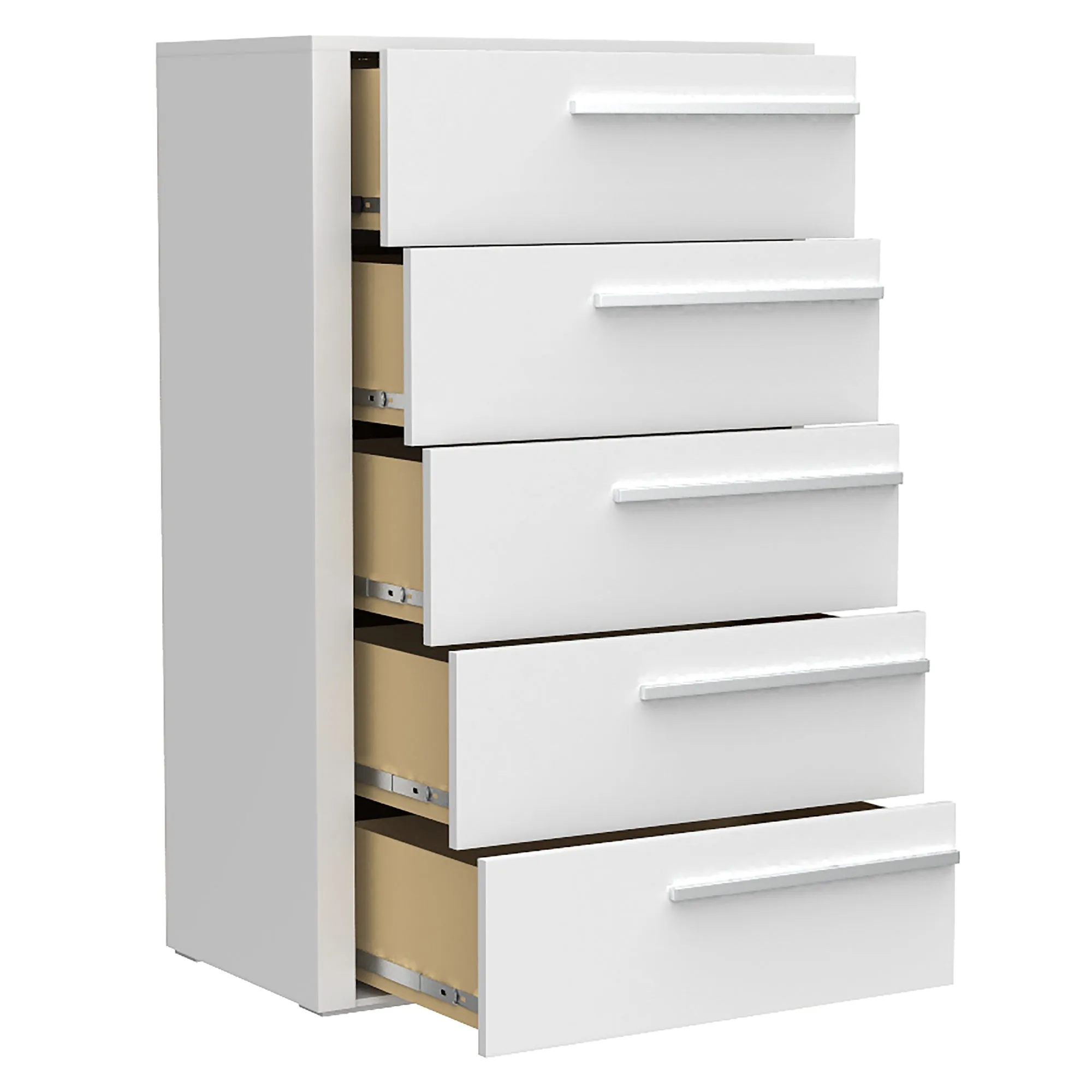 Gabriella 5 drawer chest storage for nursery bedroom, white