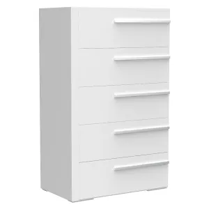 Gabriella 5 drawer chest storage for nursery bedroom, white