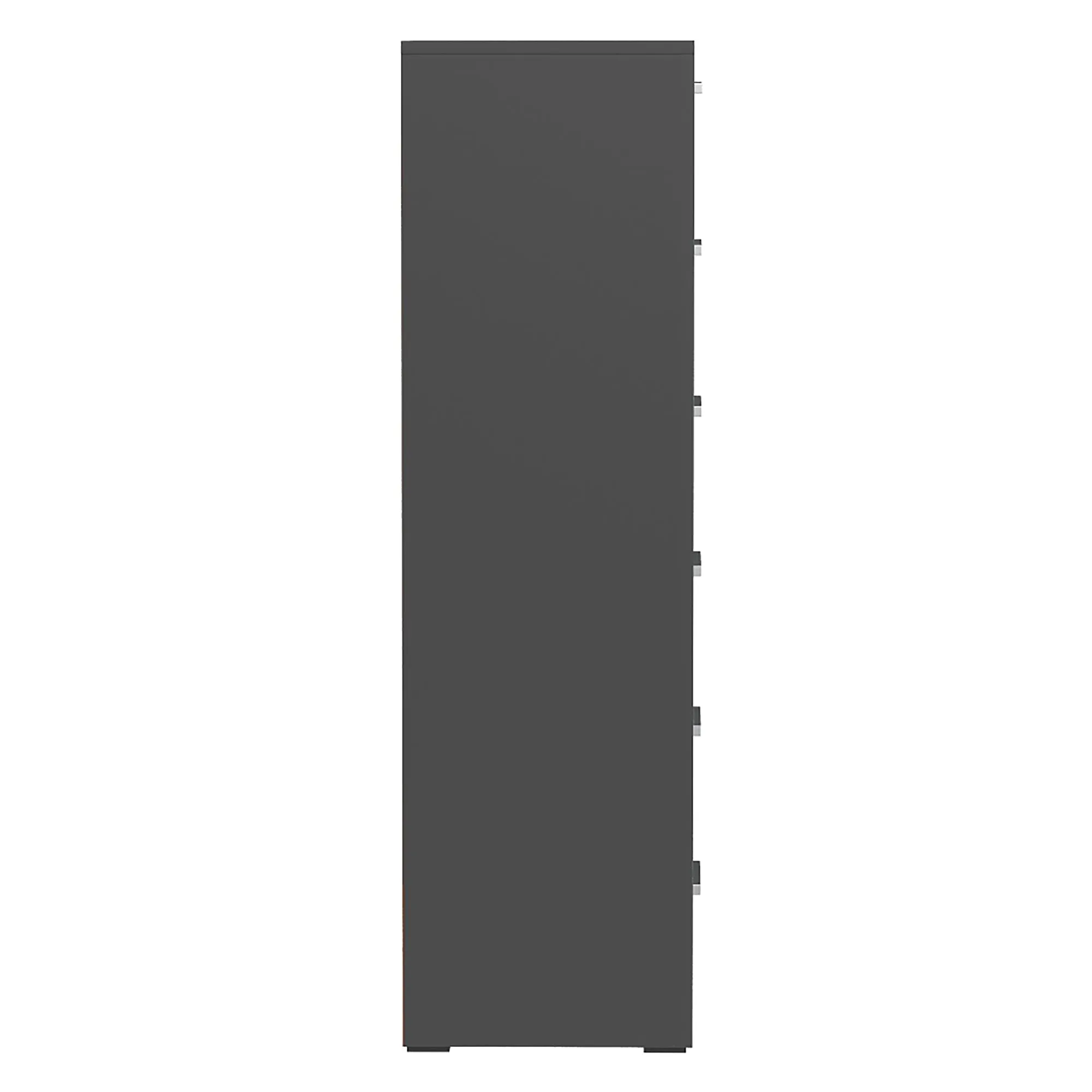 Gabriella 6 drawer chest storage for nursery bedroom, dark grey & white