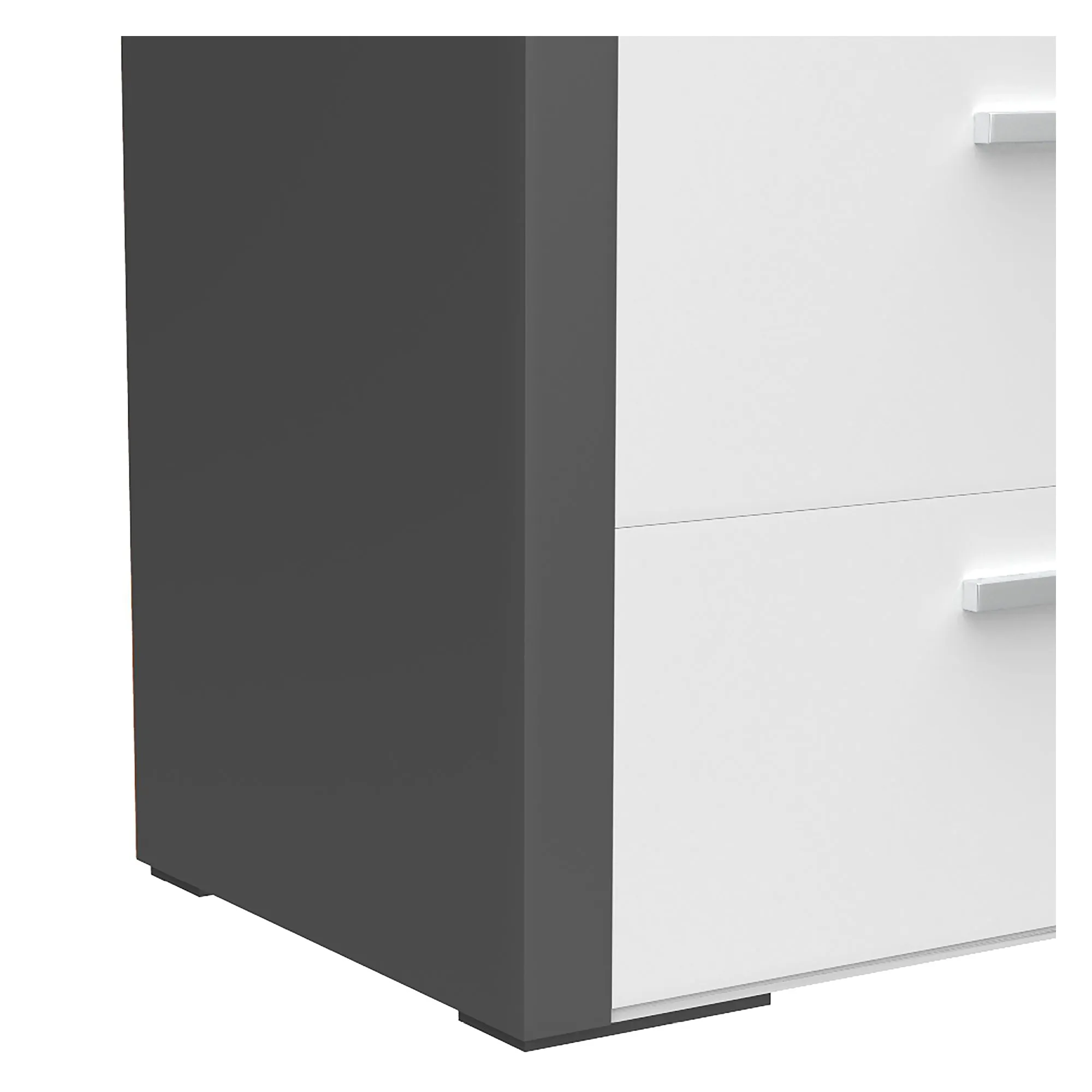 Gabriella 6 drawer chest storage for nursery bedroom, dark grey & white
