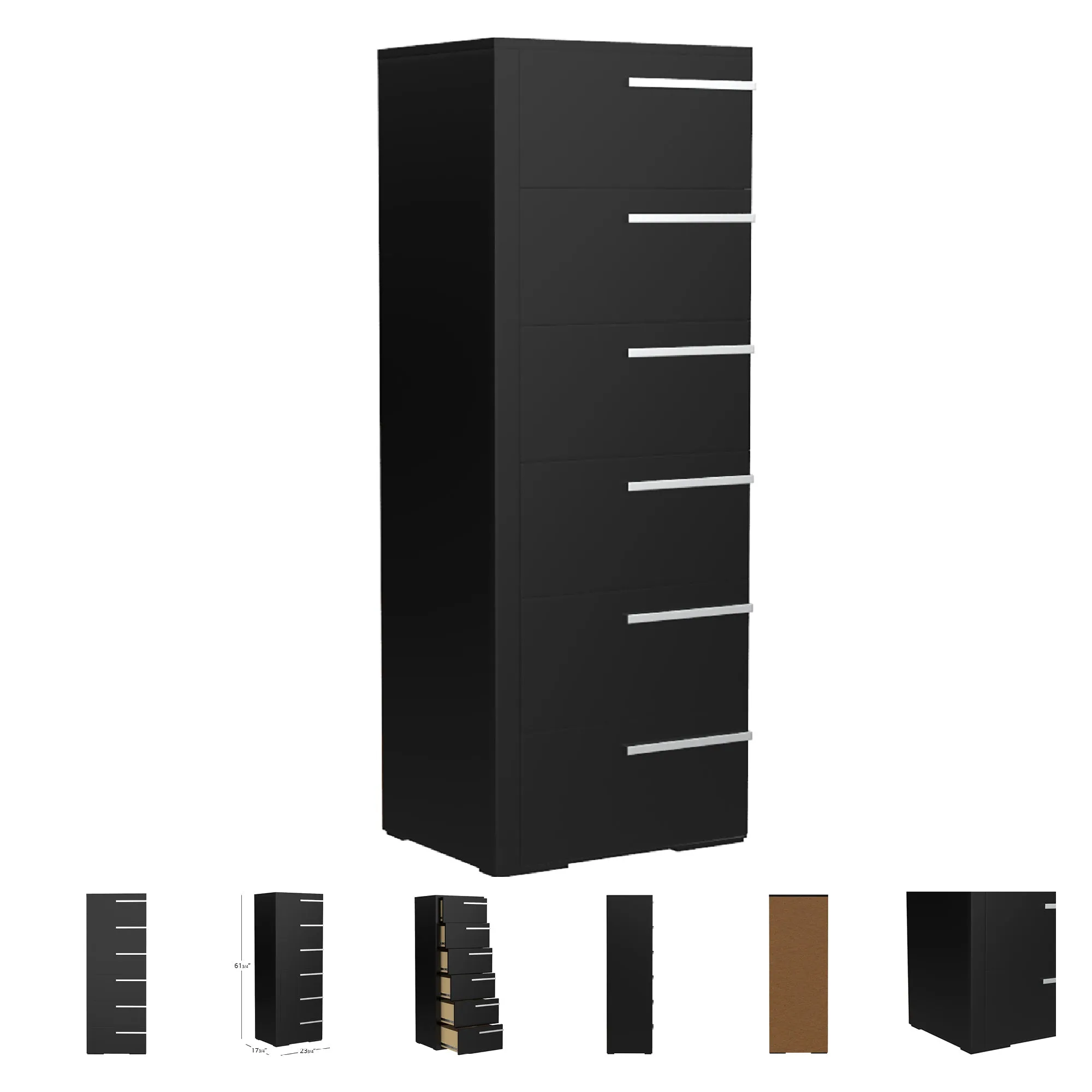 Gabriella 6 drawer chest storage for nursery bedroom, java
