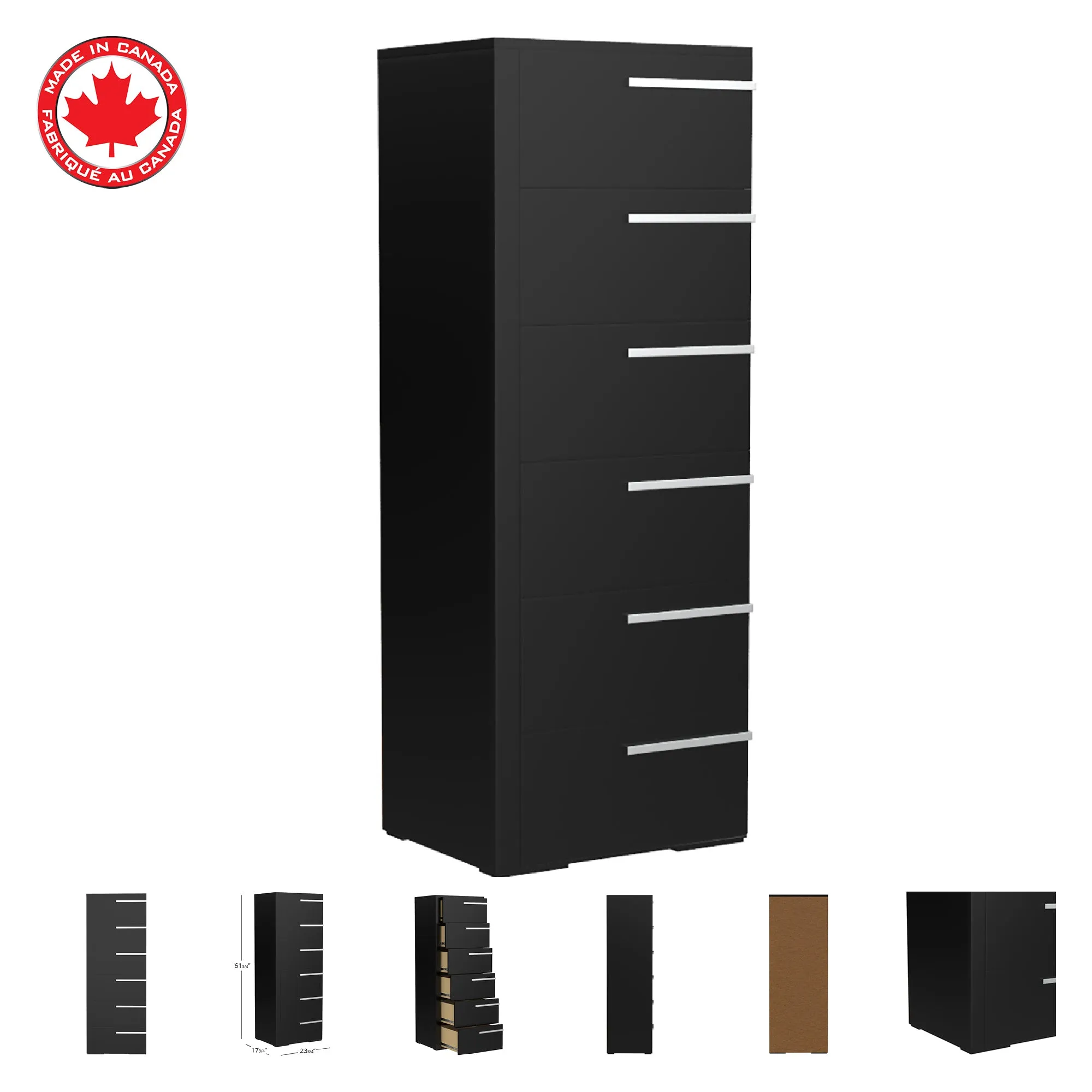 Gabriella 6 drawer chest storage for nursery bedroom, java