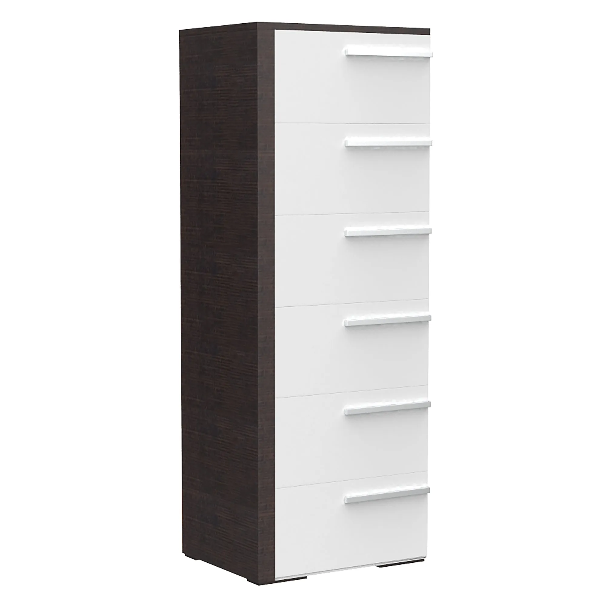 Gabriella 6 drawer chest storage for nursery bedroom, white & wood burn