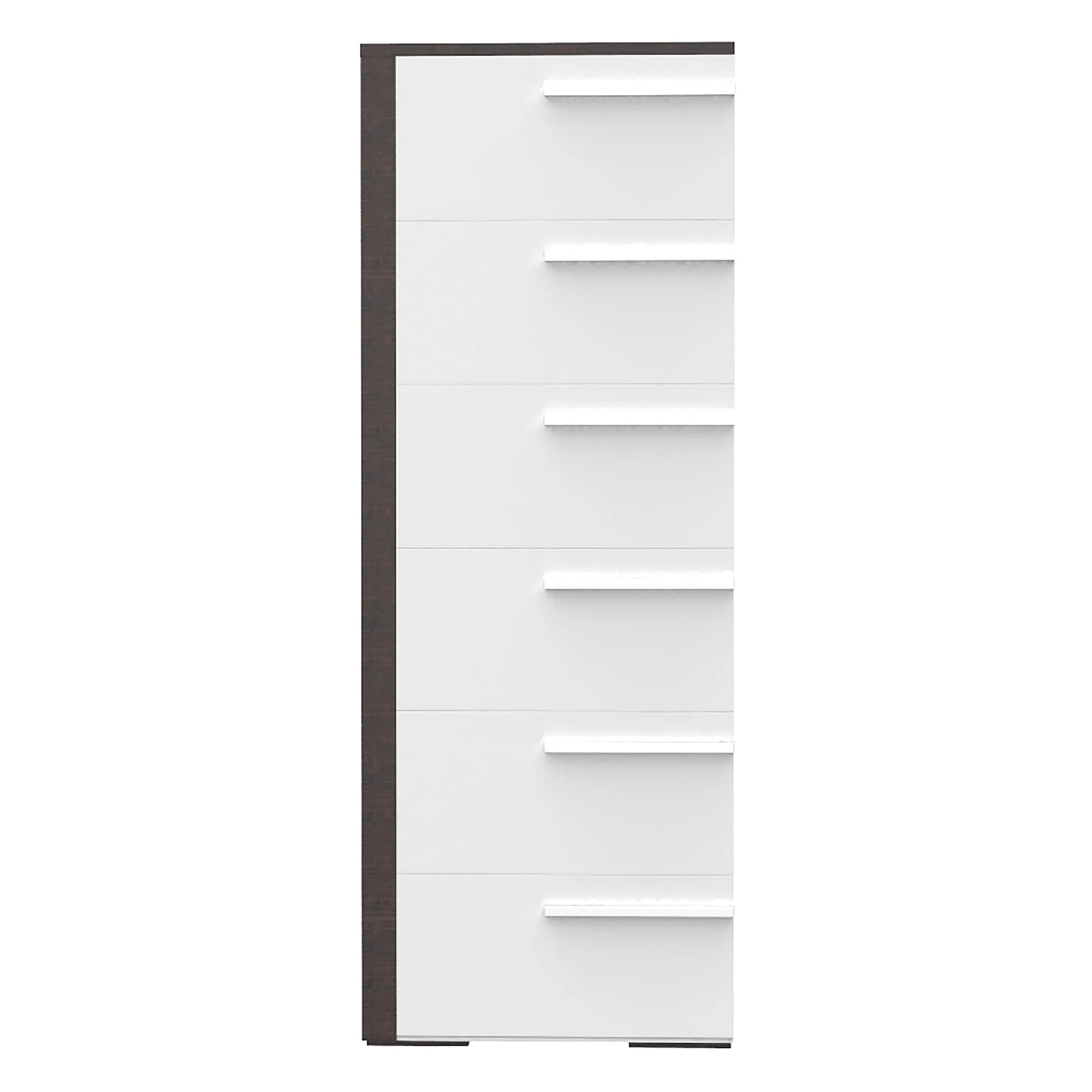 Gabriella 6 drawer chest storage for nursery bedroom, white & wood burn