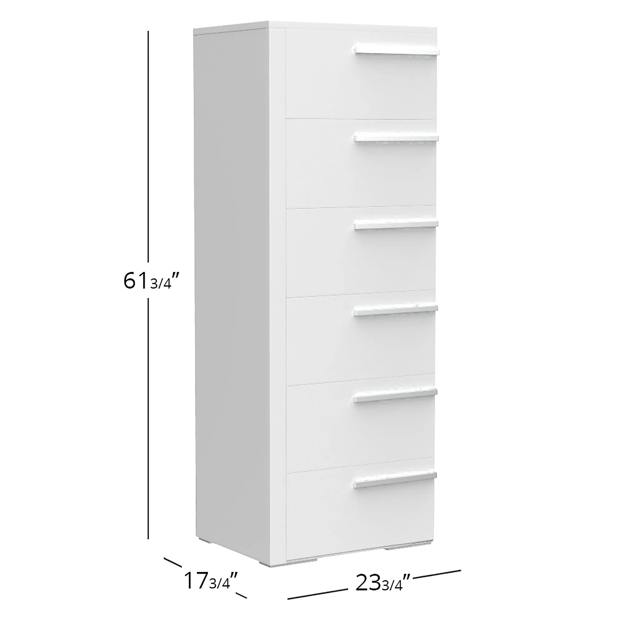 Gabriella 6 drawer chest storage for nursery bedroom, white