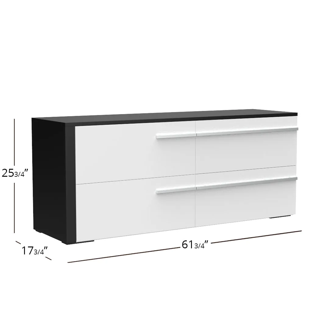 Gabriella 6 drawer double dresser for bedroom, java & white
