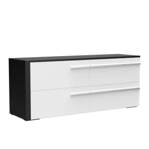 Gabriella 6 drawer double dresser for bedroom, java & white