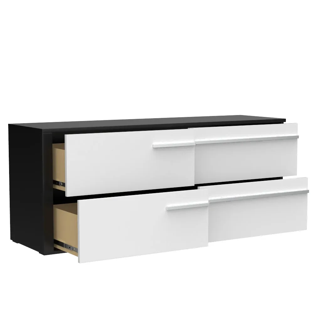 Gabriella 6 drawer double dresser for bedroom, java & white