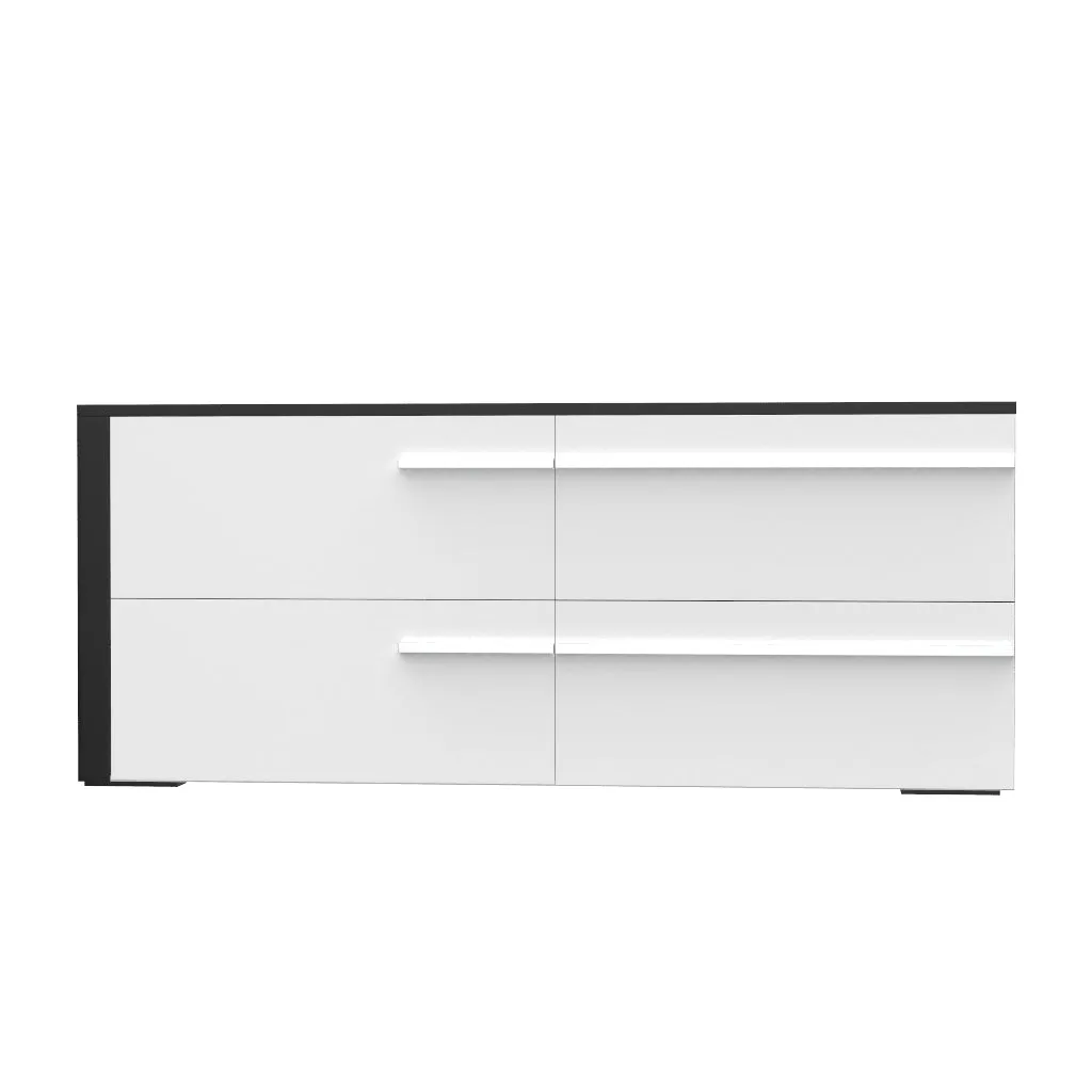 Gabriella 6 drawer double dresser for bedroom, java & white