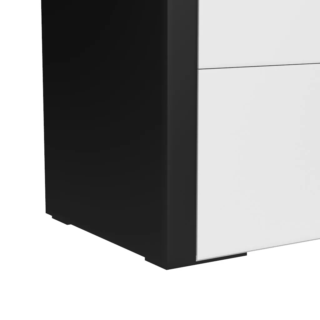 Gabriella 6 drawer double dresser for bedroom, java & white