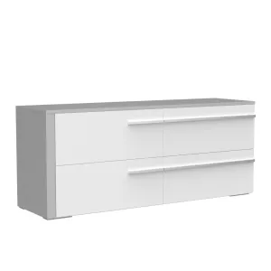 Gabriella 6 drawer double dresser for bedroom, light grey & white