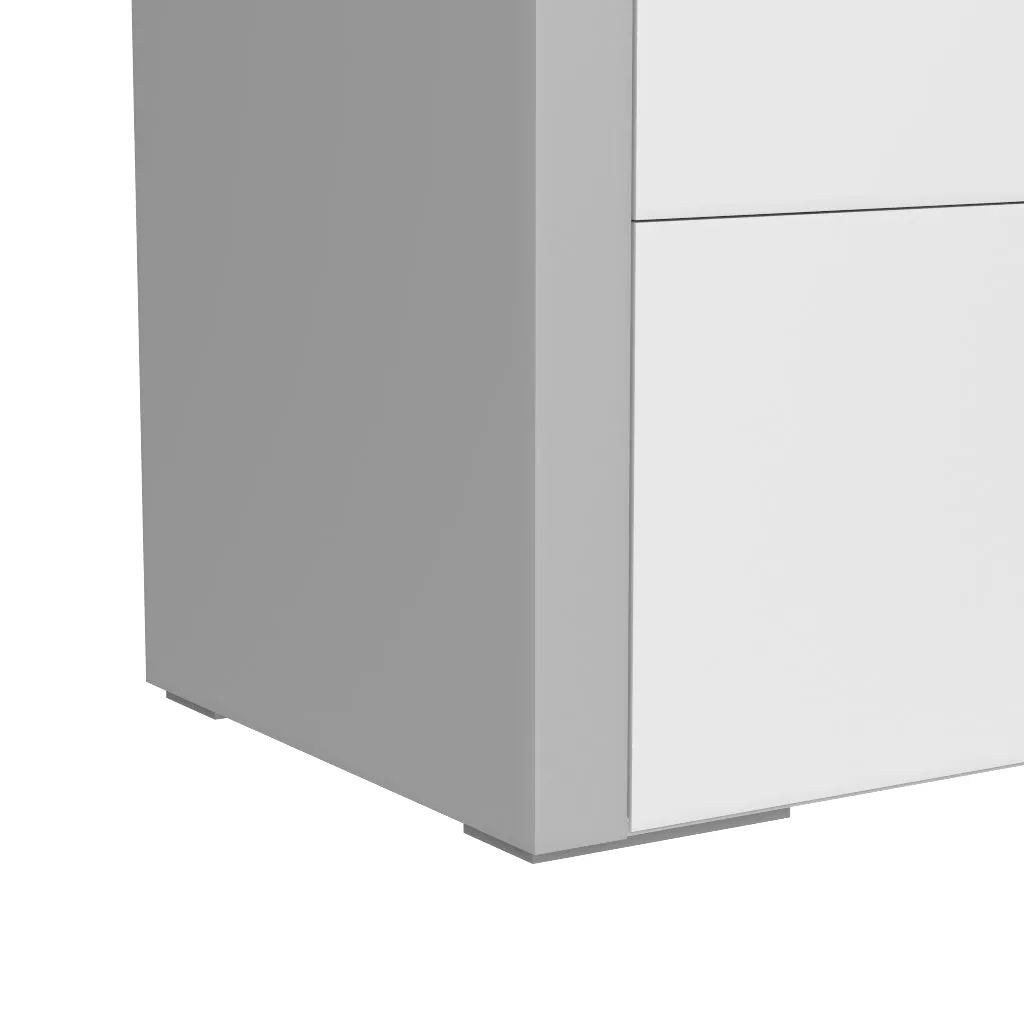 Gabriella 6 drawer double dresser for bedroom, light grey & white