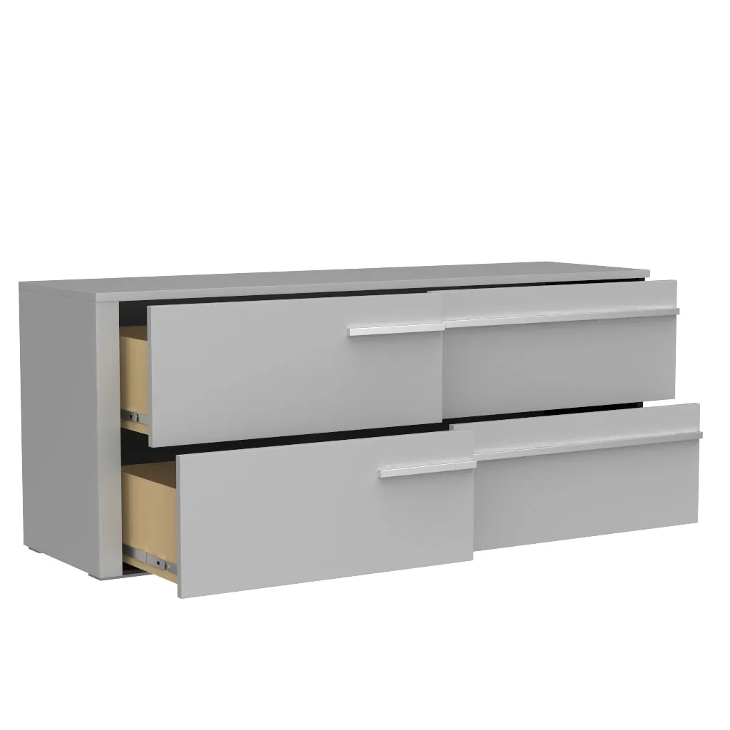Gabriella 6 drawer double dresser for bedroom, light grey