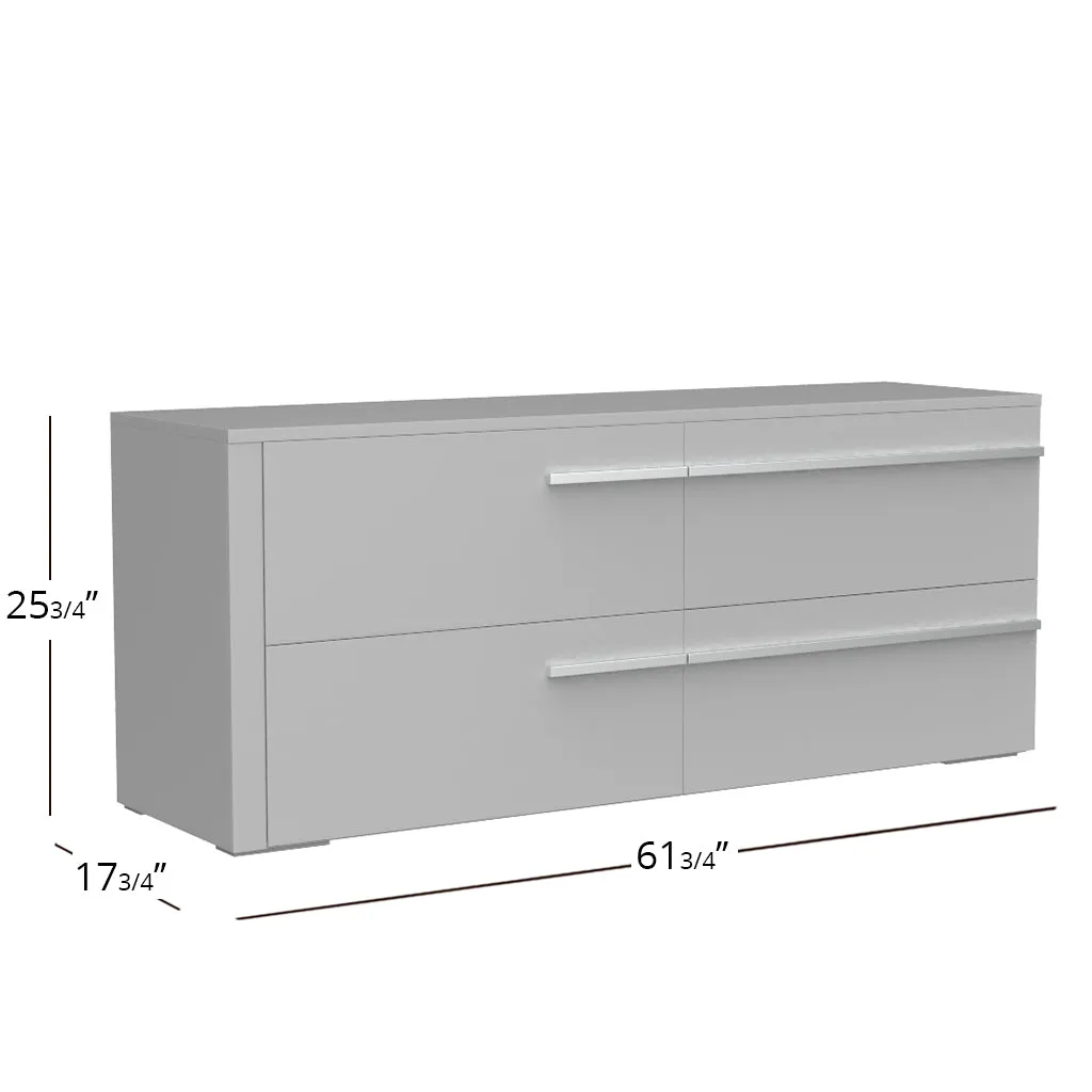 Gabriella 6 drawer double dresser for bedroom, light grey