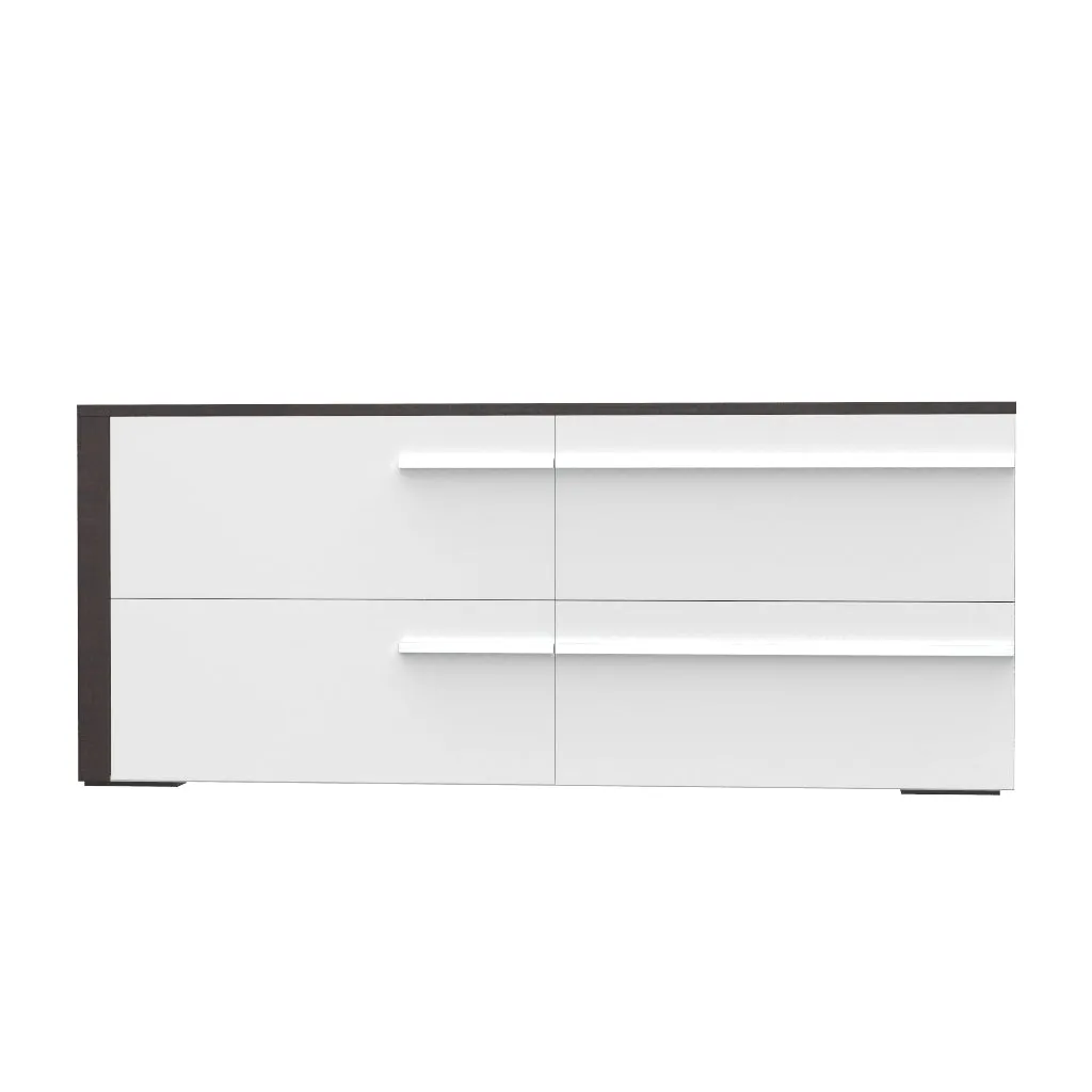 Gabriella 6 drawer double dresser for bedroom, white & wood burn