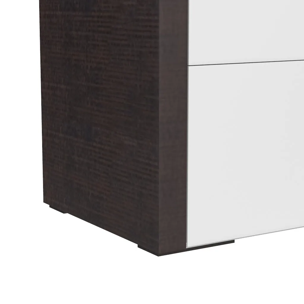 Gabriella 6 drawer double dresser for bedroom, white & wood burn
