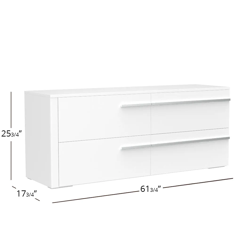 Gabriella 6 drawer double dresser for bedroom, white