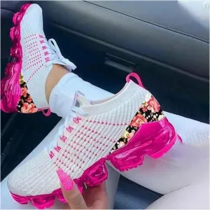 GS Gym Pro | Opvallende mesh sneakers met air zool en bloemenprint hak voor dames