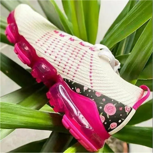 GS Gym Pro | Opvallende mesh sneakers met air zool en bloemenprint hak voor dames