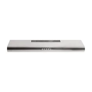 Haden 60cm Stainless Steel Visor Hood Cooker Extractor Hood with Push Button Control, C Energy Rating, 3 Speeds, 1.5 Watt LED Light, Aluminium Grease Filter, 180m3/h Max Air Flow, 66dB Sound Level