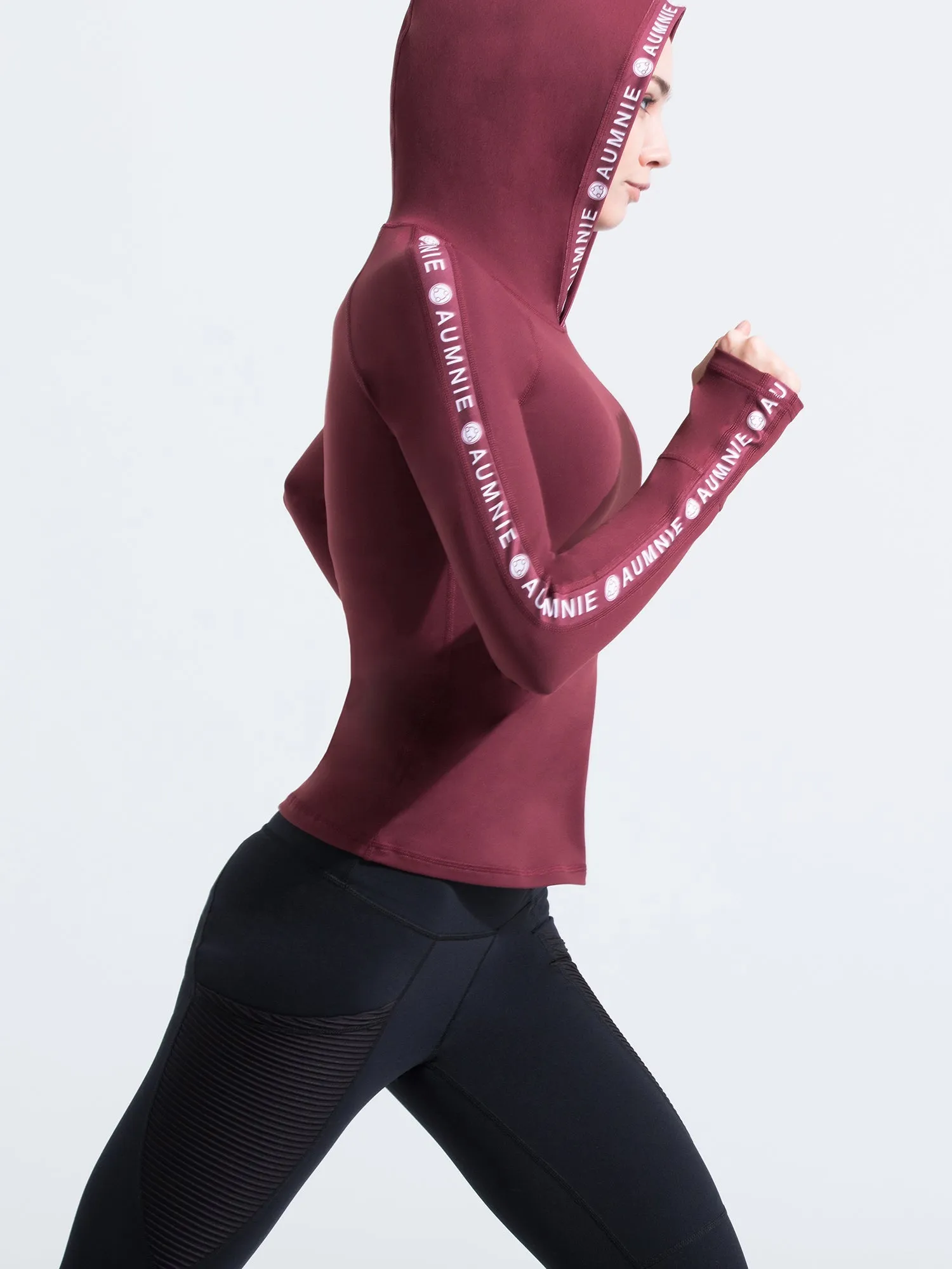 HOODED LOGO TOP, BORDEAUX