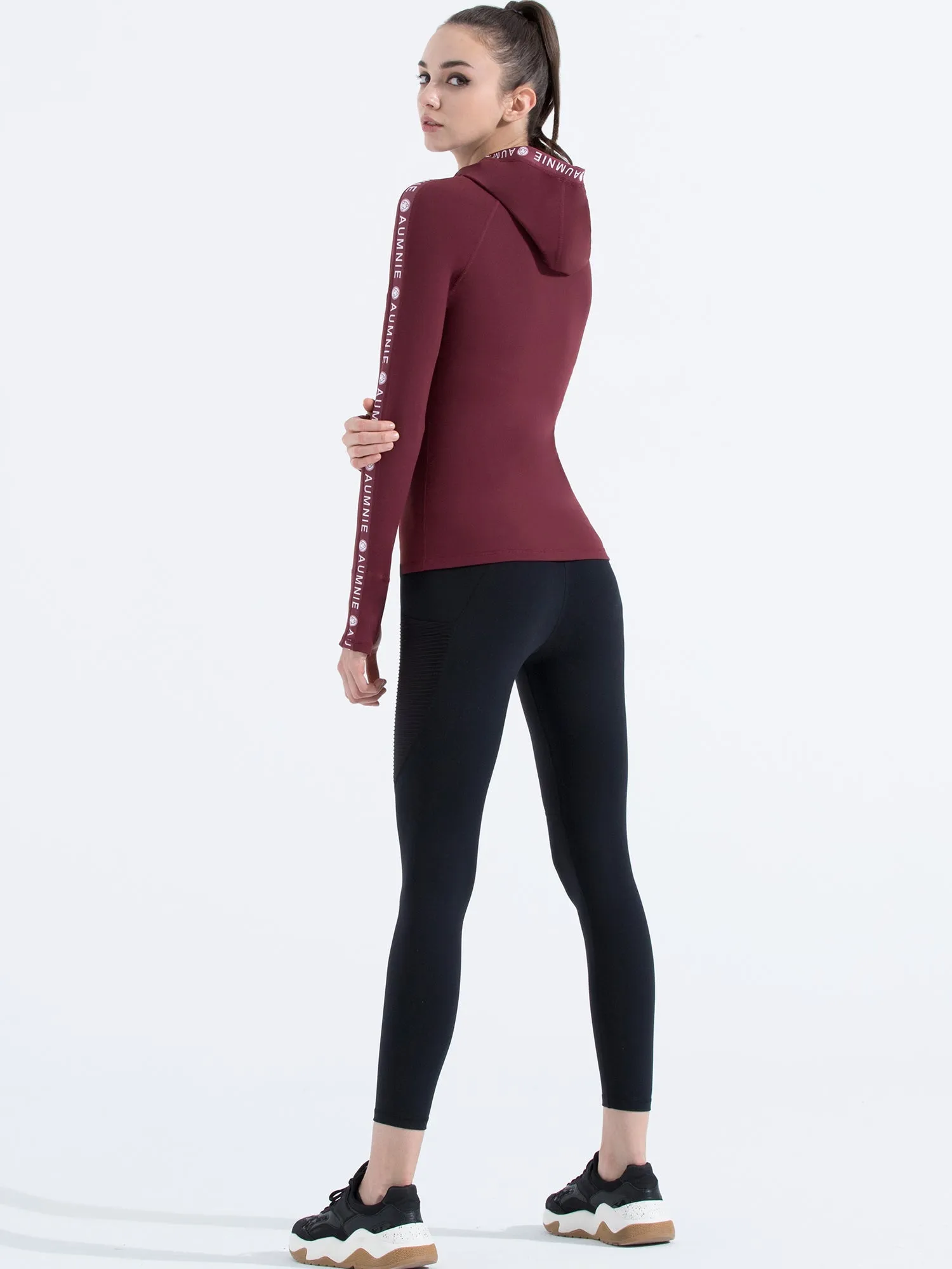 HOODED LOGO TOP, BORDEAUX