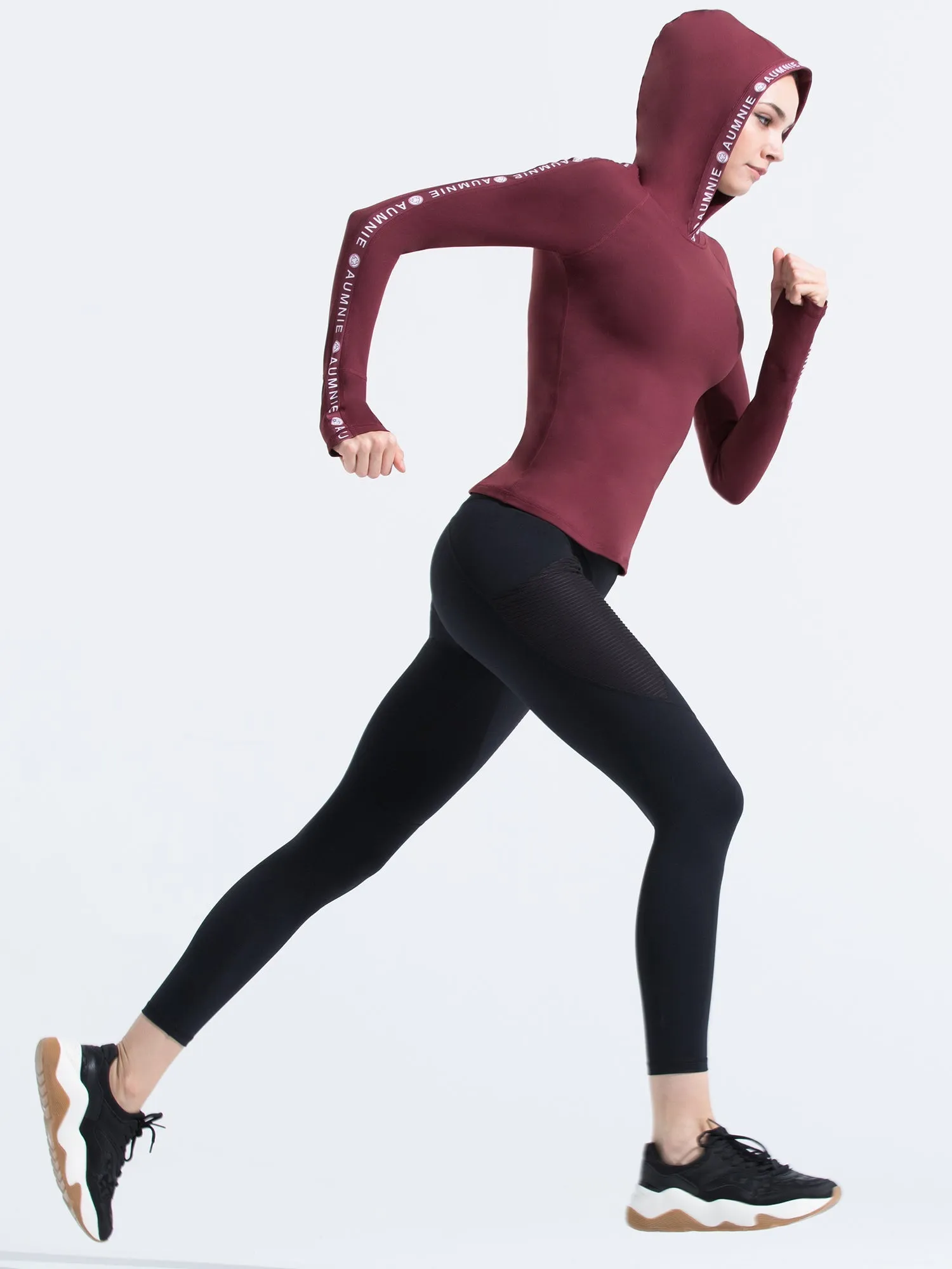 HOODED LOGO TOP, BORDEAUX