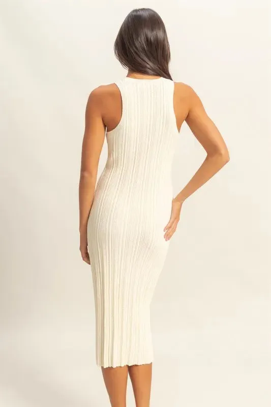 HYFVE Round Neck Bodycon Ribbed Knit Dress