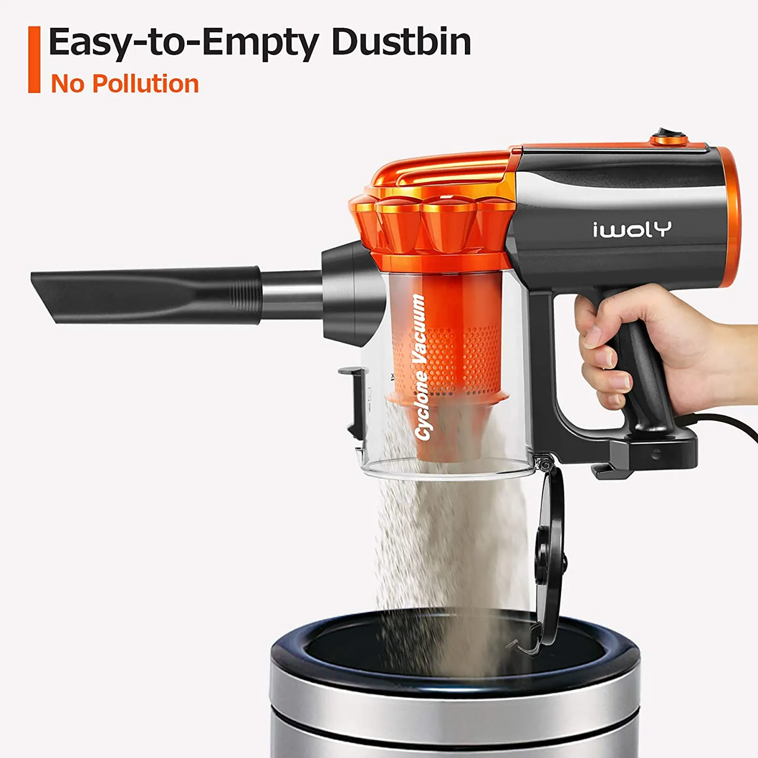 iwoly V600 Vacuum Cleaner Corded Bagless Stick and Handheld Vacuum with 7m Long Power Cord