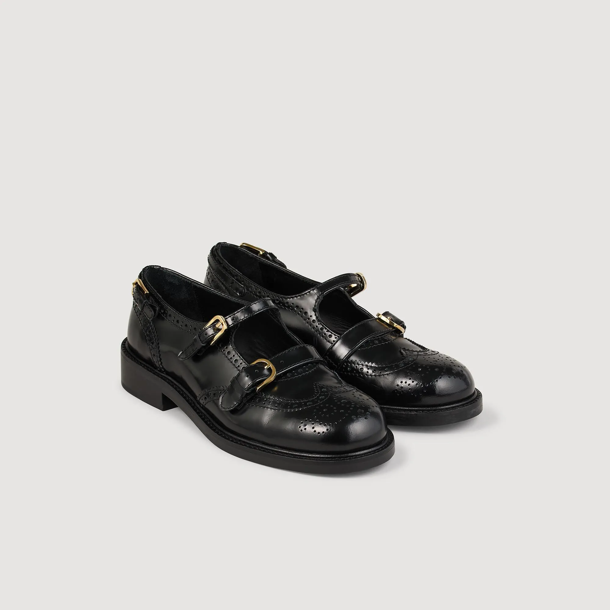 Kaeta Multi-Buckle Open Derbies Black