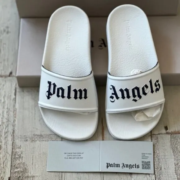 KIDS PALM ANGELS SLIDES NEW WITH BOX BAG AND UPC SCAN TAG