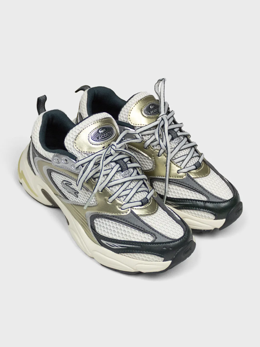 Lacoste Storm 96 2K Sneakers | Off-White/Dark Green