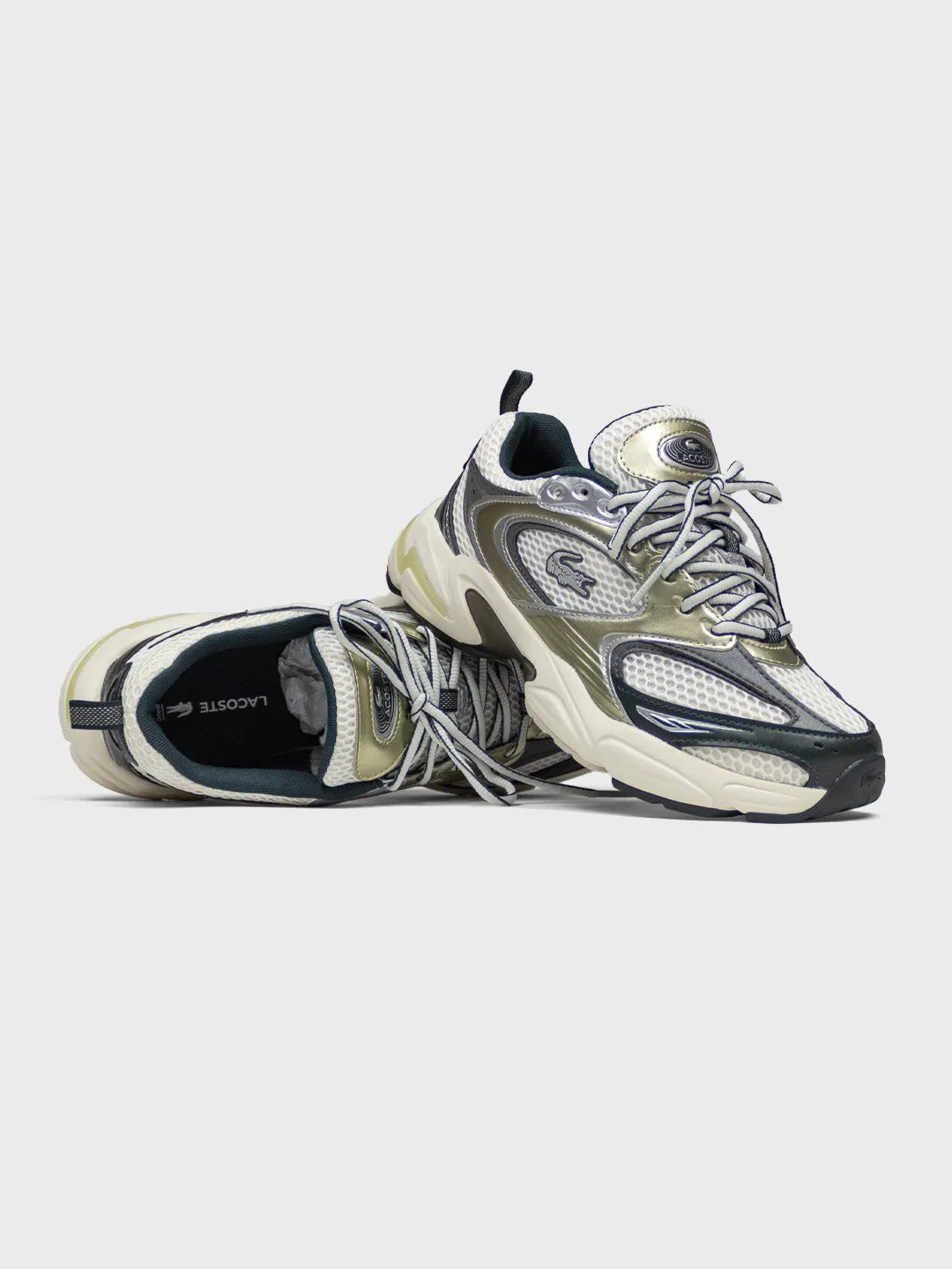 Lacoste Storm 96 2K Sneakers | Off-White/Dark Green